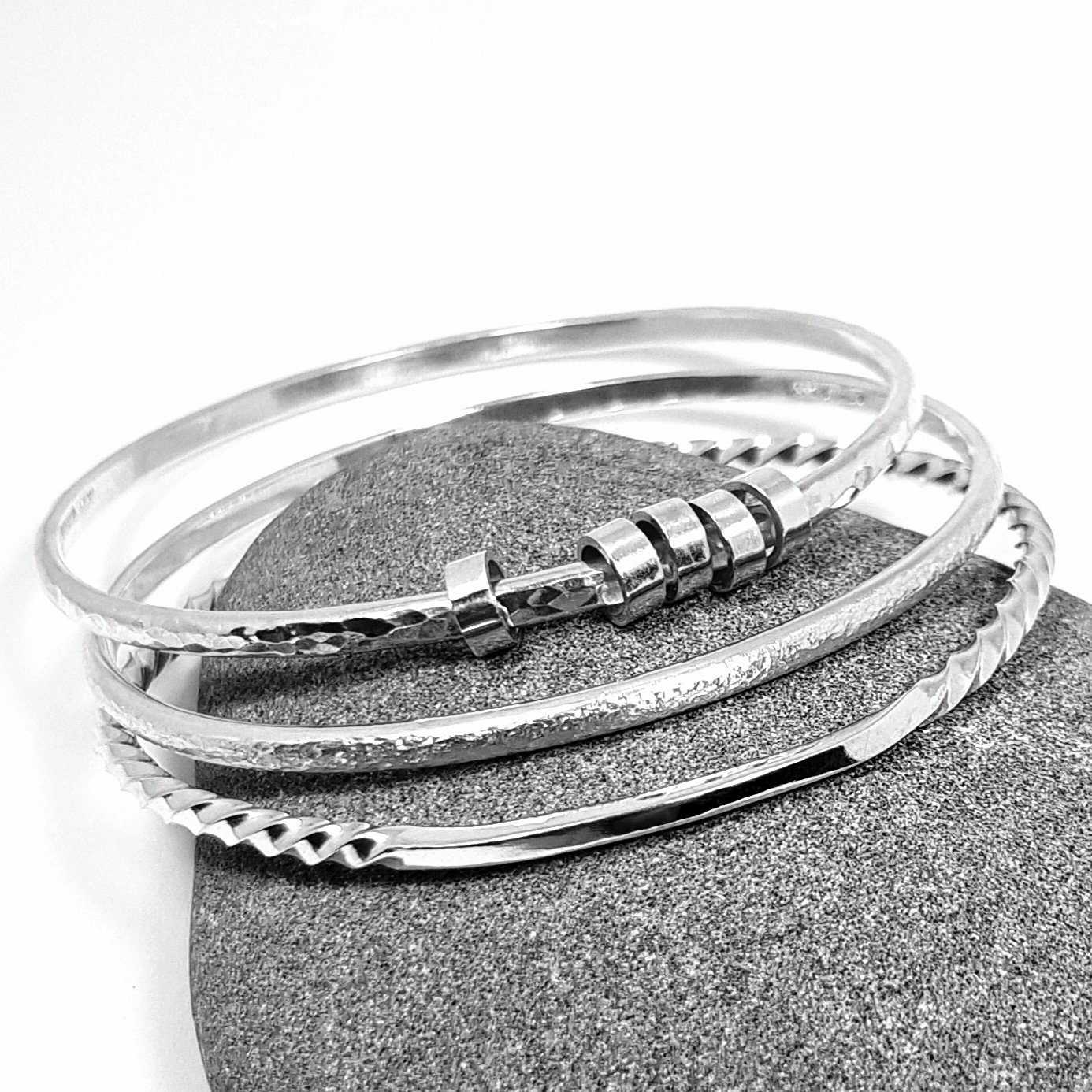 Stackable on sale silver bracelets